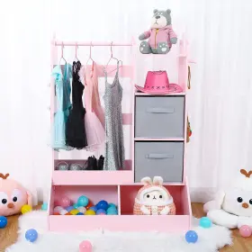 Bophy 196336595324 Girlsft Dress Up Storage With Light And Mirror Kids Clothing Rack