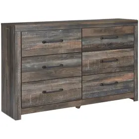 Bh-4752-1970433 Bowery Hill 6 Drawer Dresser In Burnt Orange And Teal