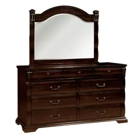 Bh-4752-1993163 Bowery Hill Modern 2-piece Wood Dresser And Mirror In Cherry