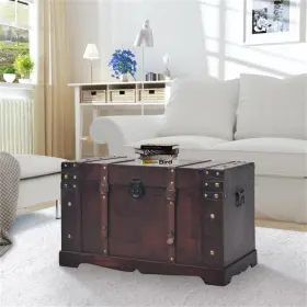 Bh-4752-2989577 Bowery Hill Contemporary Large Wood And Engineered Chest In Brown