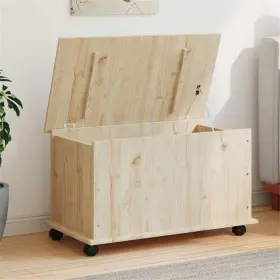 Bh-4752-2989617 Bowery Hill Contemporary Medium Solid Pine Wood Storage Chest In Natural