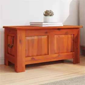 Bh-4752-2989619 Bowery Hill Solid Acacia Wood And Engineered Storage Chest In Brown