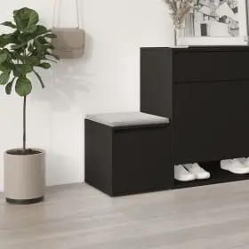 Box Drawer Black Engineered Wood Medium Square 720286643723