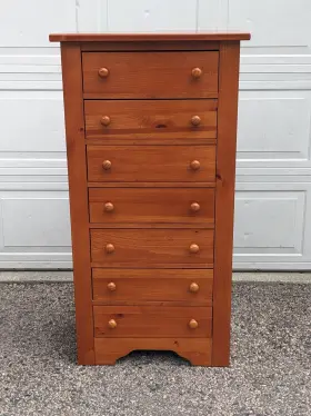 684-4405-43 Broyhill 7-drawer Lingerie Chest Knotty Pine Wood Warm Golden Cherry Finish