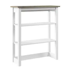 Bush Home 042976107239 Furniture Mayfield Tall Hutch Organizer In Pure White And Shiplap Gray