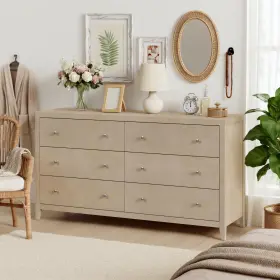 6257450 Butler Specialty Company Dana 60 Inch W Rectangular Wood 6 Drawer Dresser - Taupe