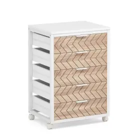 Byblight 445017887856 Rooney Beige 5 Drawer 19.6 Inch Wide Dresser With Wheels Chest Wood Stor