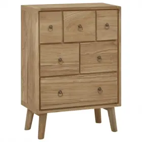 Chest Drawers Natural Teak Solid Wood Brass Medium 720286818961 Of