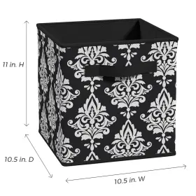 Closetmaid 075381032551 3255 Cubeicals Fabric Drawer Black Damask #3