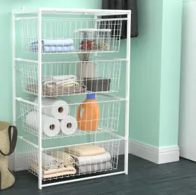 Closetmaid 711181356526 4 Drawer Storage Chest White Home Pantries Laundry Room Closet Easy Assembly