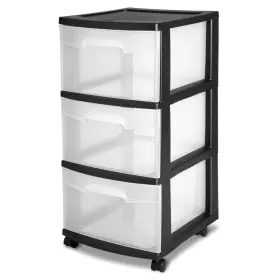 Cneiesd 762494809001 Transparent 3-drawer Storage Cart Multi-functional Portable Home Organizat