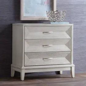 30513 Coast To Reeds 31 1/2 Inch Wide White 3-drawer Wood Accent Chest