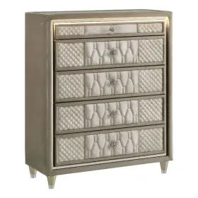 222665 Coaster Lorient 5-drawer Traditional Wood Led Chest In Ivory/camel
