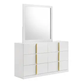 223093m Coaster Ines 6-drawer Wood Bedroom Dresser With Mirror In White High Gloss