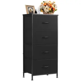 15253111007 Concetta 4-drawer Fabric Storage Cabinet With Steel Frame Natural