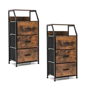 210060cfa1300 Costway 2 Pcs Cabinet Dresser Freestanding Organizer Unit With 3 Removable Drawers
