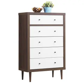 H449-spa12763 Costway 5 Drawer Dresser Wood Chest Drawers Storage Freestanding Bedroom Cabinet