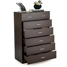 Hcst01378 Costway 7 Drawers Tall Dresser Storage Organizer With Anti-toppling Device Metal Handles