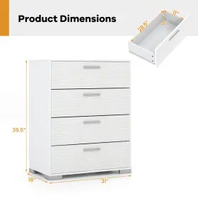 Hcst04492 Costway 4 Drawer Storage Cabinet With Metal Legs And Handles Anti-toppling Devices #2