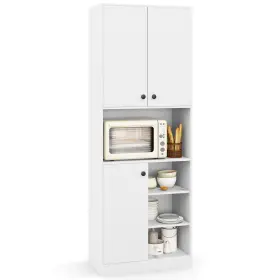 Hcst05596 Costway Kitchen Pantry Storage Cabinet 65.5 Inch Tall Modern Hutch With Microwave