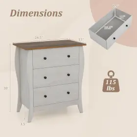 Hcst05701 Costway 30 Inch Farmhouse Chest Of Drawers With 3 Folding Fabric And Anti-tipping Kit #2