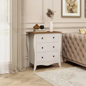 Hcst05701 Costway 30 Inch Farmhouse Chest Of Drawers With 3 Folding Fabric And Anti-tipping Kit #3