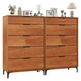 Hcst05790 Costway 2pcs 5-drawer Dresser With Interlock System Metal Support Legs And Anti-tipping Kit