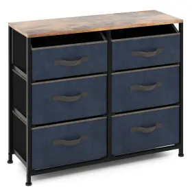 J056cfa18117 Costway 6-drawer Dresser Organizer Storage With Heavy-duty Metal Frame