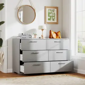 Us-2hcst04490 Costway 6 Drawer Storage Cabinet With Metal Legs And Handles Anti-toppling Devices #3