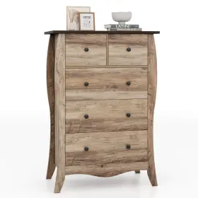 Us-2hcst05672 Costway 38 Inch Farmhouse Chest Of Drawers With 5 Folding Fabric And Anti-tipping Kit Us-2hcst05672 Costway 38 Inch Farmhouse Chest Of Drawers With 5 Folding Fabric And Anti-tipping Kit