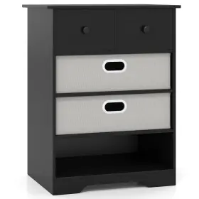 Us-2hcst08346 Costway 4-drawer Dresser Modern Chest Storage Organizer With Open Shelves Anti-tip Kits