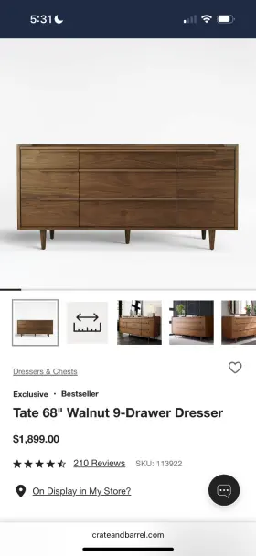 113922 Crate And Barrel Used Bedroom Furniture Wood