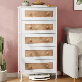 Clhd02930 Crestlive Products Rattan Dresser Storage Tower Tall Fabric Chests Of Drawers Wood To