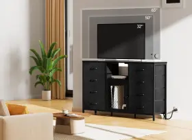 Decofy 977261248028 Dresser For Bedroom With Led Lights And Power Outlets 8 Drawers Tv Stand Dre #2 Decofy 977261248028 Dresser For Bedroom With Led Lights And Power Outlets 8 Drawers Tv Stand Dre #2