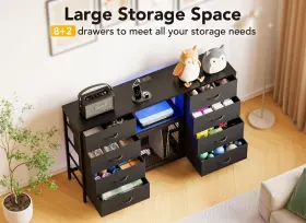 Decofy 977261248028 Dresser For Bedroom With Led Lights And Power Outlets 8 Drawers Tv Stand Dre #3 Decofy 977261248028 Dresser For Bedroom With Led Lights And Power Outlets 8 Drawers Tv Stand Dre #3