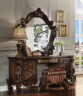 374250 Diamond2deal 47 Brown Crowned Top Solid Wood Framed Dresser Mirror