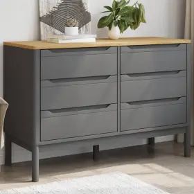 Drawer Cabinet Grey Solid Pine Wood Large Chest Drawers 721012215306 Of