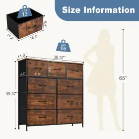 Dumos 445022838829 Dresser For Bedroom Storage Drawers Fabric Tower With 9 #3