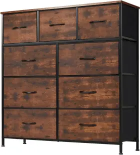 Dumos 445022838829 Dresser For Bedroom Storage Drawers Fabric Tower With 9