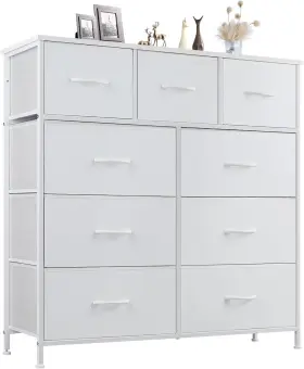 Dumos 696585139862 Dresser For Bedroom Storage Drawers Fabric Tower With 9