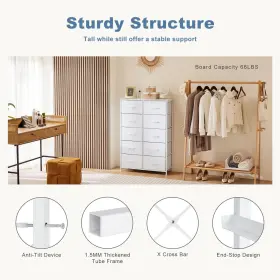 Dumos 702417958805 Dresser For Bedroom 10 Drawers Storage Chest Of With Fabric Bi #3