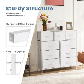 Dumos 702417960037 Dresser For Bedroom Storage Drawers Fabric Tower With 9 Ch #3