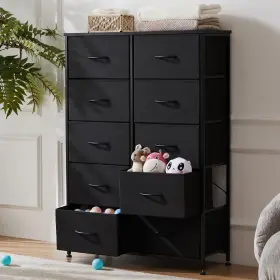 Dumos 708436638759 Dresser With 10 Storage Drawers Wide Fabric Organizer For Bedroom Or Living Room