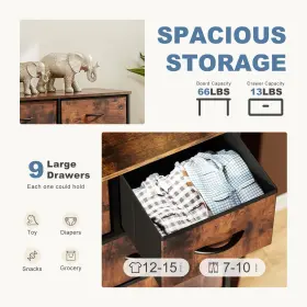 Dumos 736571240117 Dresser For Bedroom Storage Drawers Fabric Tower With 9 Ch #2