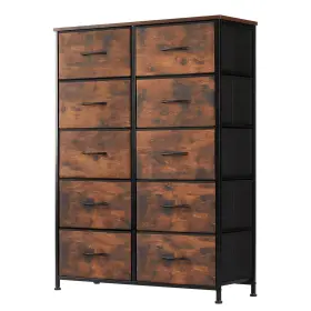 Dumos Cab-10bc-v2-rust Dresser For Bedroom 10 Storage Drawers Wide Fabric Closet Chests Orga
