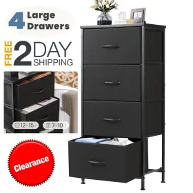 Cab-4bc-bk527 Dumos Cajoneras De 4 Cajones Negra Gaveteros Para Ropa Muebles El Dormitorio En Oferta
