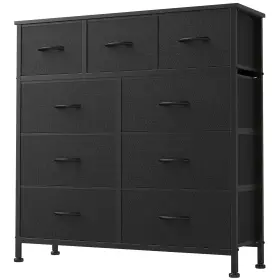 Cab-9bcv2-bk Dumos 9 Drawer Dresser For Bedroom Fabric Storage Organizer With Sturdy Meta