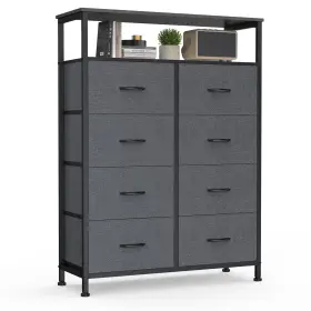 Kadmgy16-1 Dumos Fabric Dresser For Bedroom With 8 Drawers Tall 8-drawer Chest Of Wit