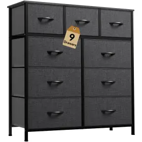 Dwvo 197839901643 Dresser For Bedroom With 9 Drawers Anti-tip Tall Fabric Chests Storage Organize