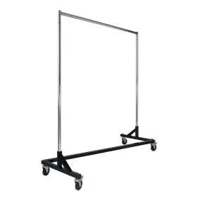 Econoco 313037820818 Chrome Steel Rolling Z-rack 64 Inch W X 70 H With Black Base